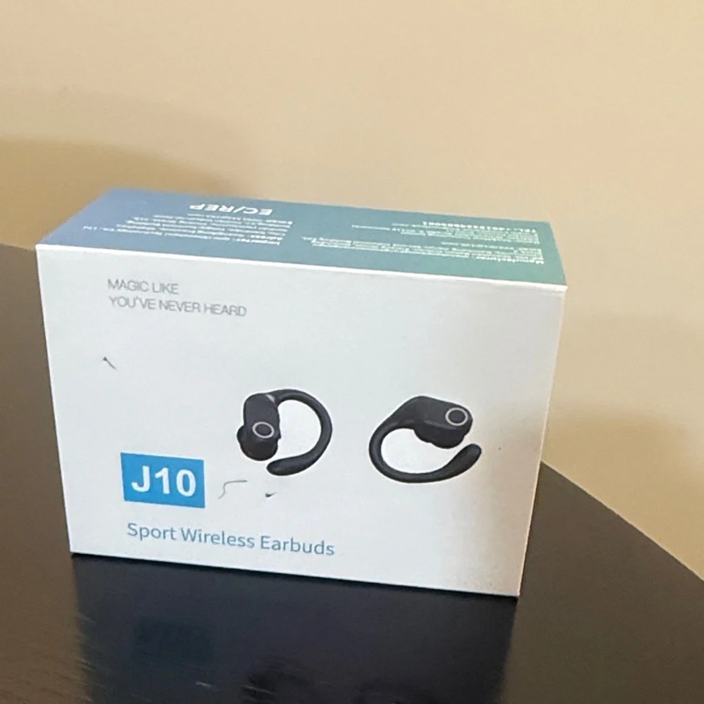 J10 Sport Wireless Earbuds - Black/White Box